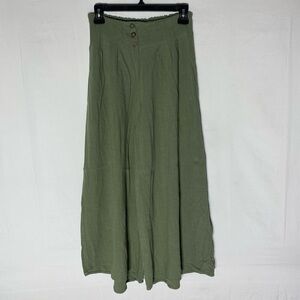 Sienna Sky Green High Rise Super Wide Leg Cropped Pants Culottes XL
